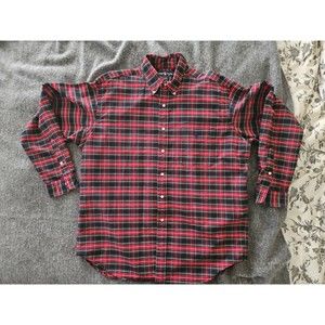Ralph Lauren Blaire Long Sleeve Shirt Mens Sz L Red Plaid Cotton Button Up Polo
